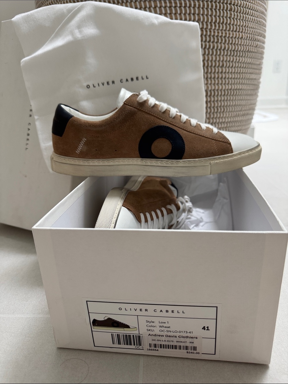 Oliver Cabell Low-Top Sneakers in Wheat with Black Details